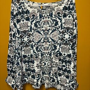 Lucky Brand Black and White Bubble Blouse for Casual Wear